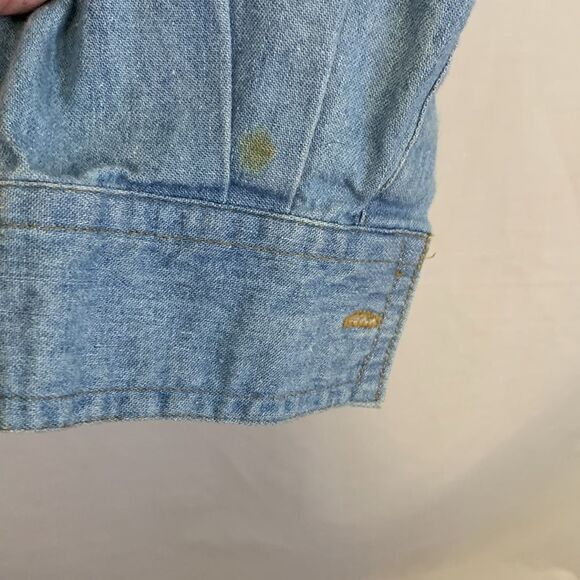 Vintage 90s Justin Allen Blue Crow Sunflower Appliqué Novelty Denim Shirt Size M - Picture 11 of 12